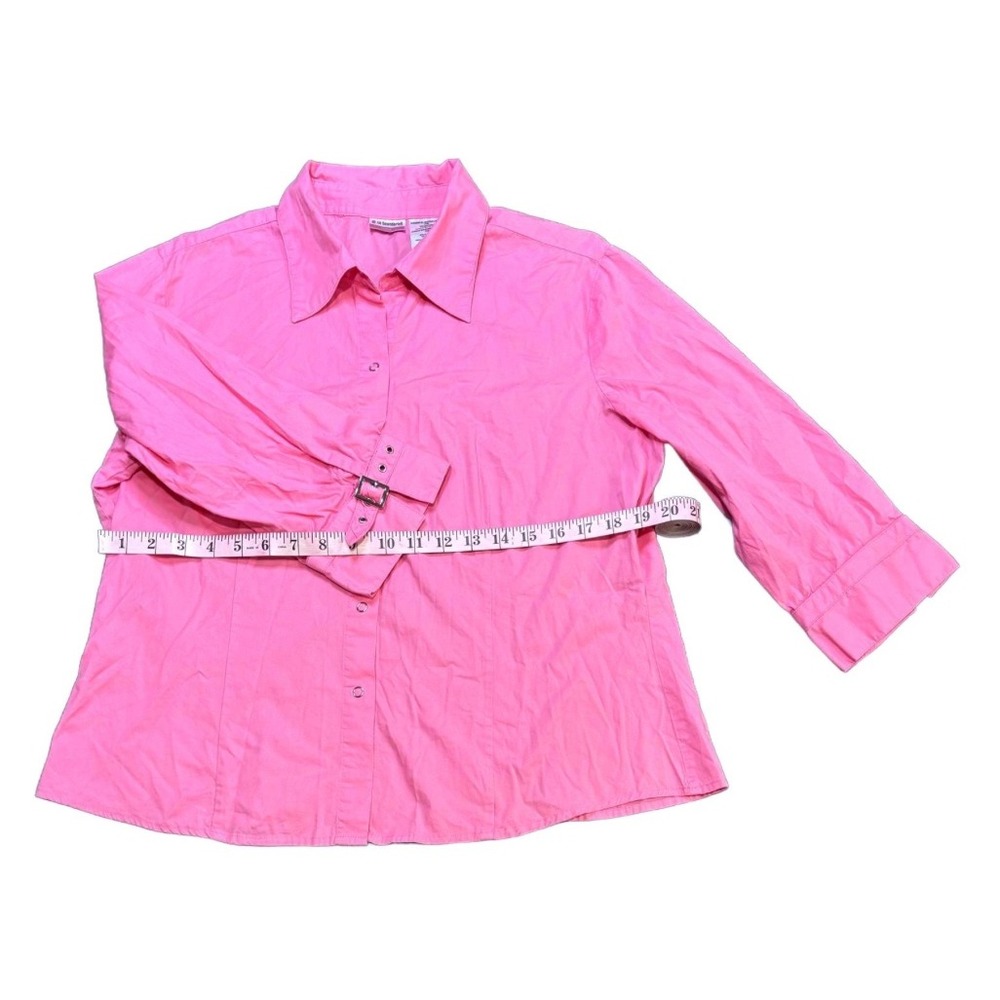 No Boundaries Pink Carousel‎ Button Up Shirt Junior XL Adjustable Sleeve - Picture 4 of 5